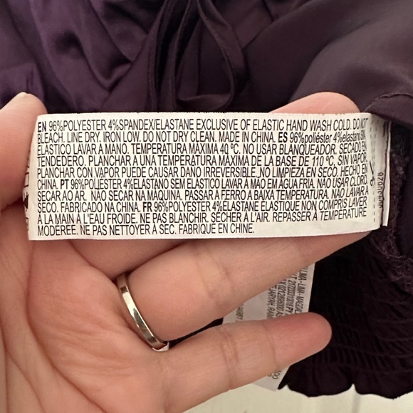 Forever 21 Deep Purple Satin tie front crop top women size small - Picture 4 of 6